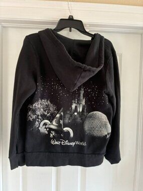 Walt Disney Black zip up hoodie, size Large